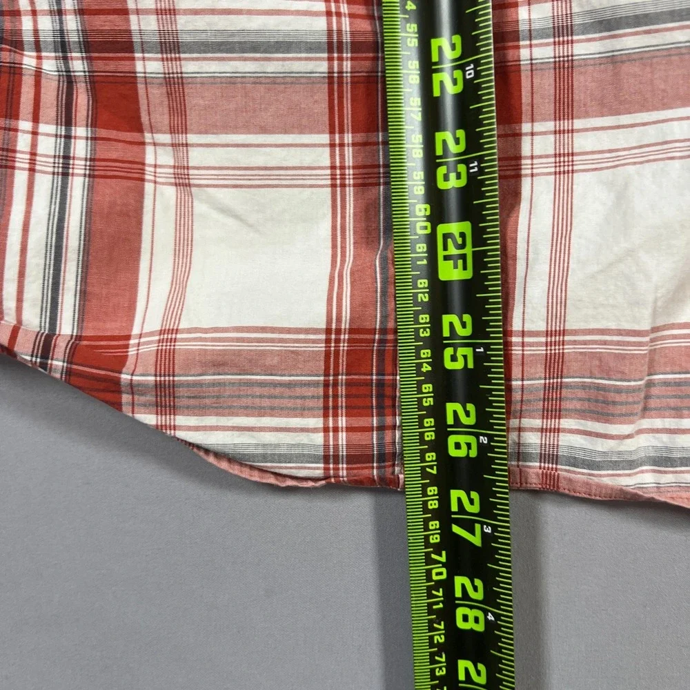 Banana Republic Western Flannel Shirt Mens M Multicolor Plaid Cotton Button Up